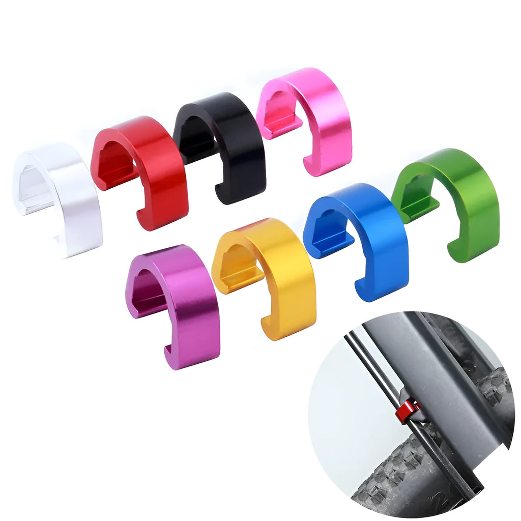 Aluminium alloy C buckle in multiple colours, showing 10.2mm by 13mm by 5mm dimensions.