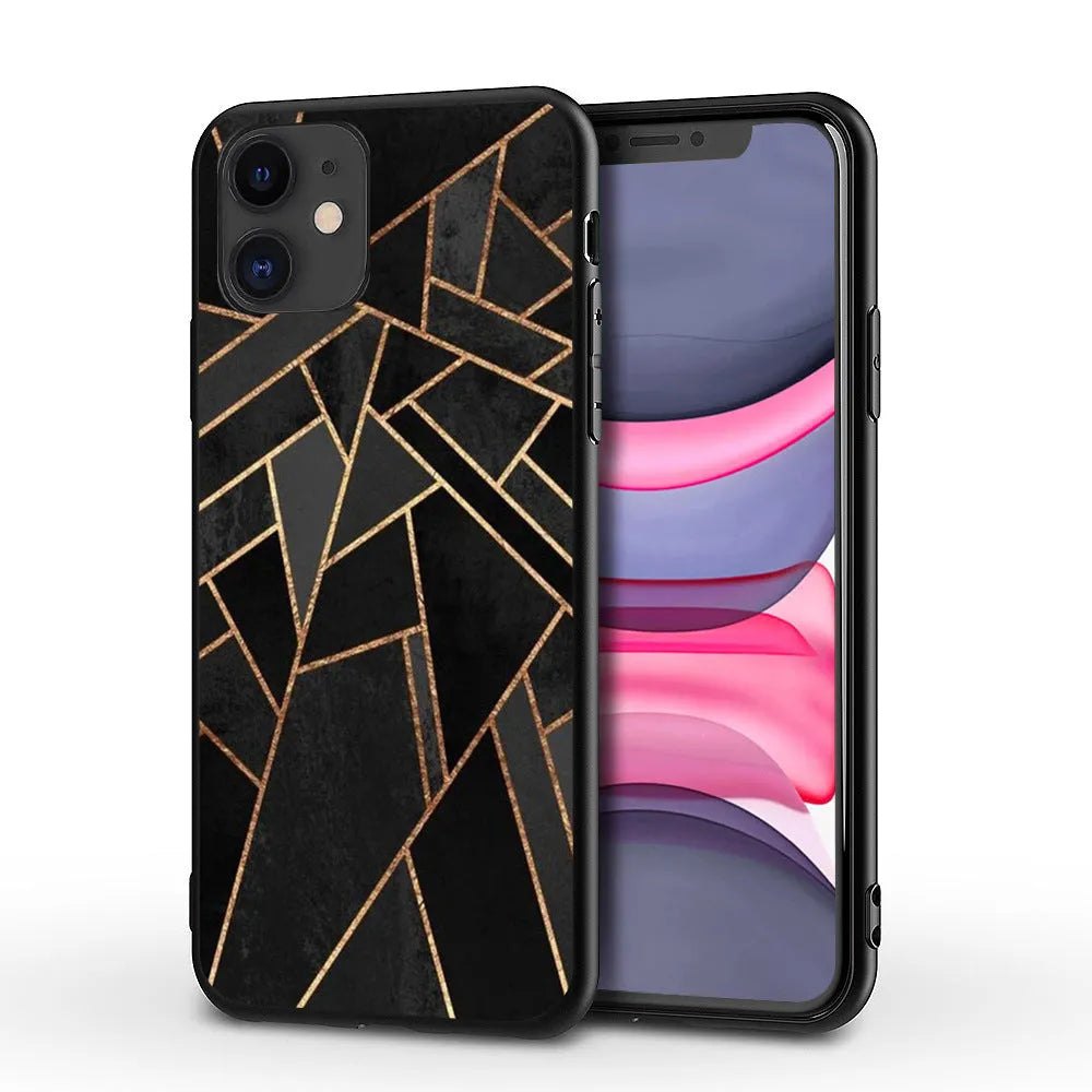 Marble pattern protective case for iPhone on a table