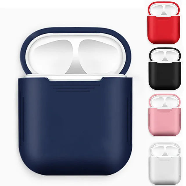 Silicone protective case with earmuffs for Apple AirPods in various colours
