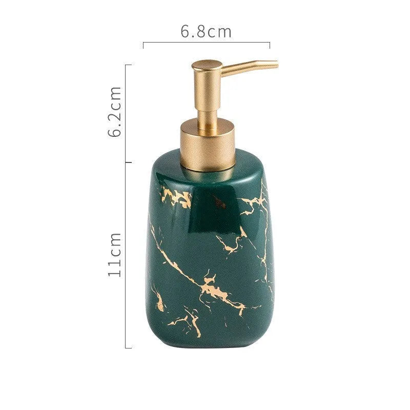 Ceramic bathroom wash set in light luxury style with black, blue or white colour options