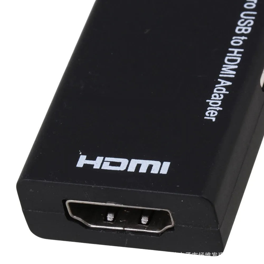 Black 2 metre long HD to HDMI adapter cable for connecting mobile phones to televisions