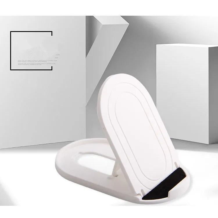 Plastic lazy bracket mobile phone stand in multiple colours on a desk
