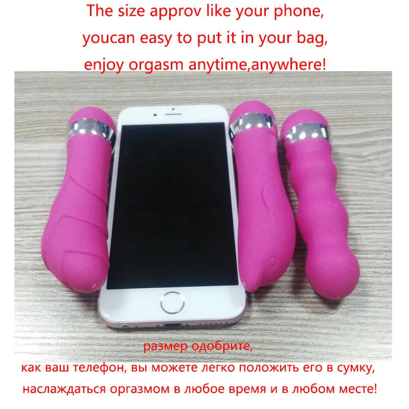 Realistic dildo mini vibrator showing six different style options for vaginal and anal stimulation