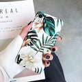 Floral banana leaf design TPU back case for iPhone XS Max and XR models