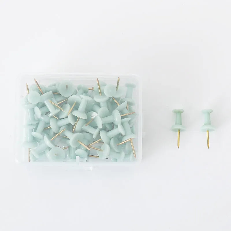 50 Morandi colour push pins with five-pointed star button design for noticeboards and cork boards