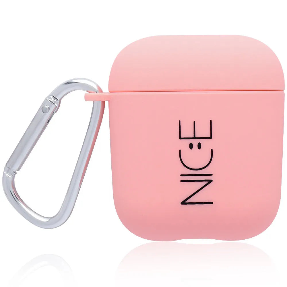 Black and pink PC plastic AirPods earphone cover with decorative style options