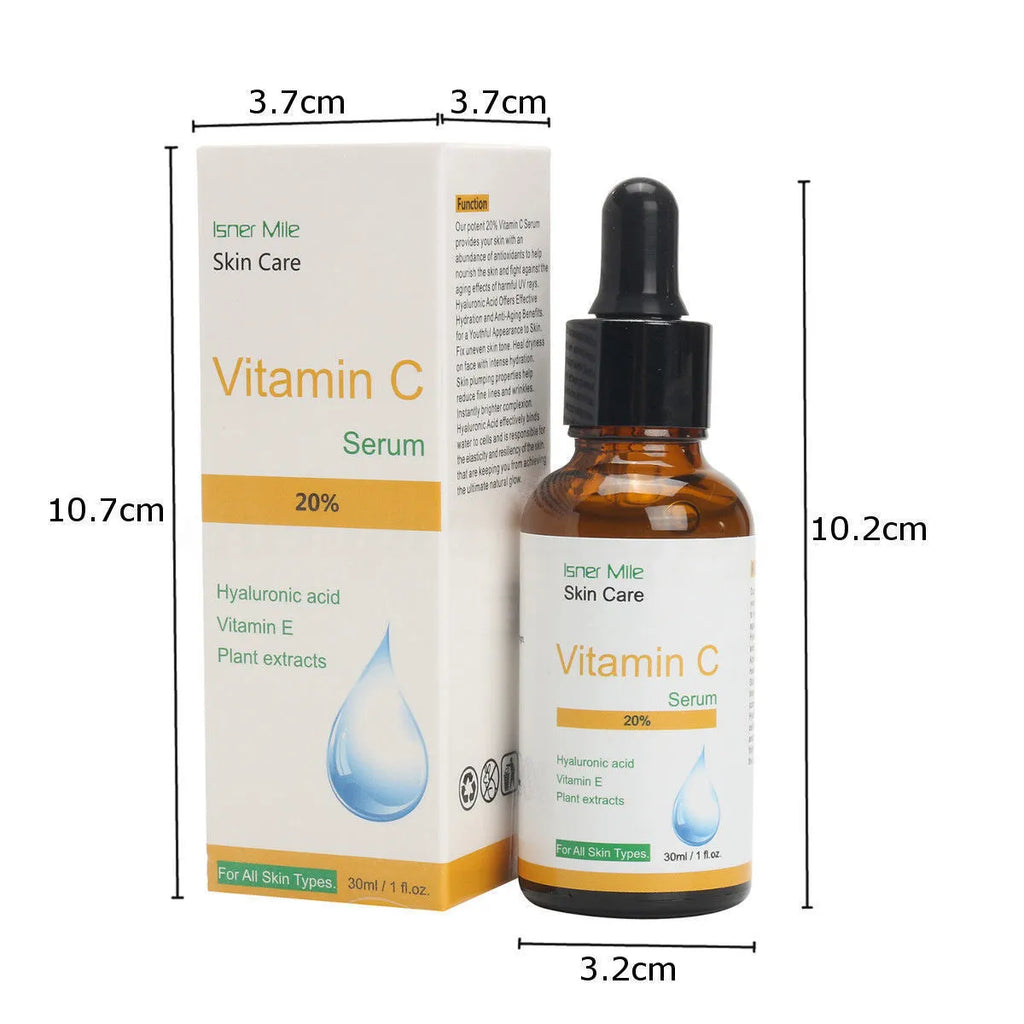 30ml Vitamin C serum bottle undiluted skincare essence for uneven skin tone