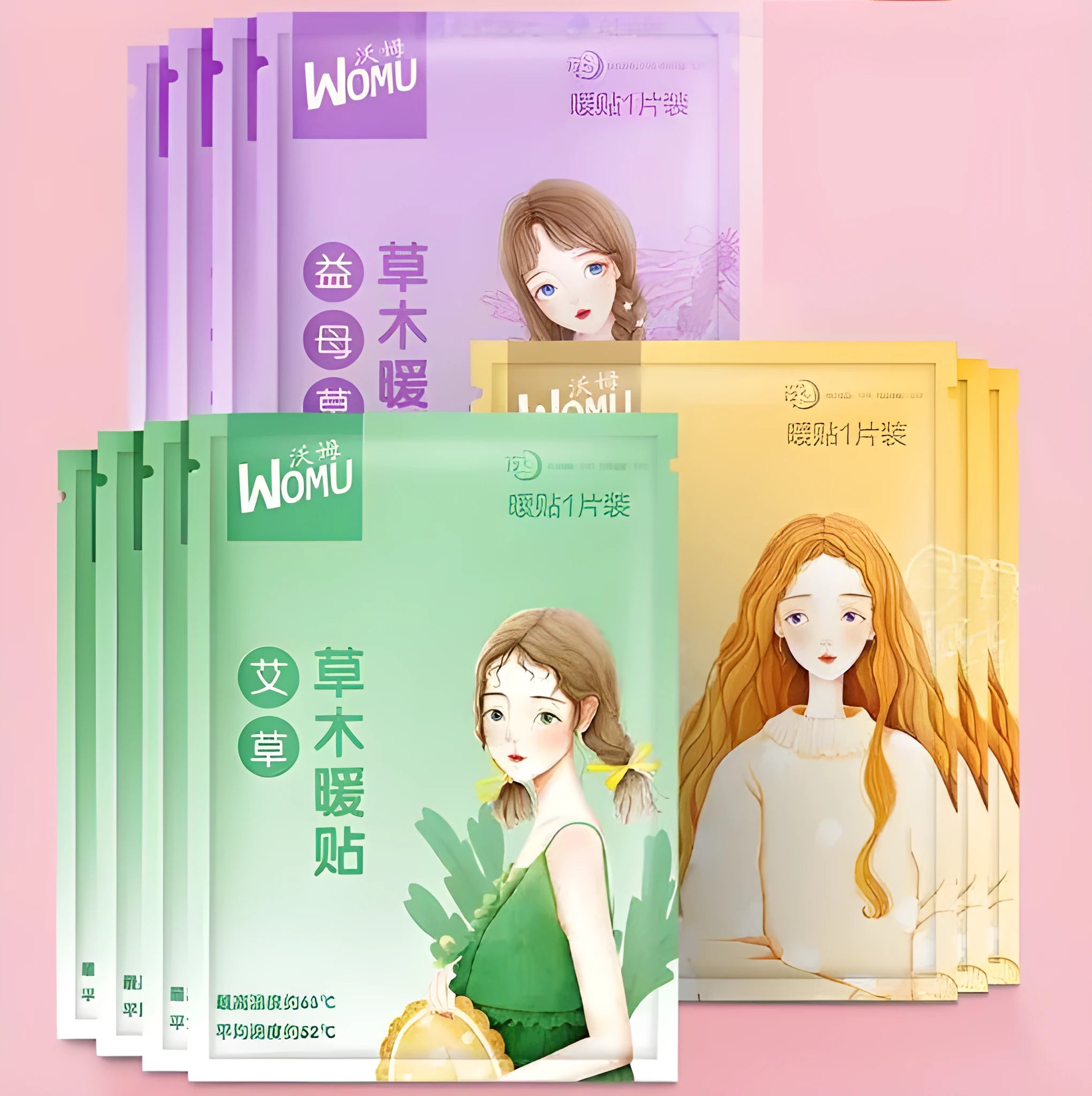 Self-heating herbal warming plaster in four formulation options for abdominal application