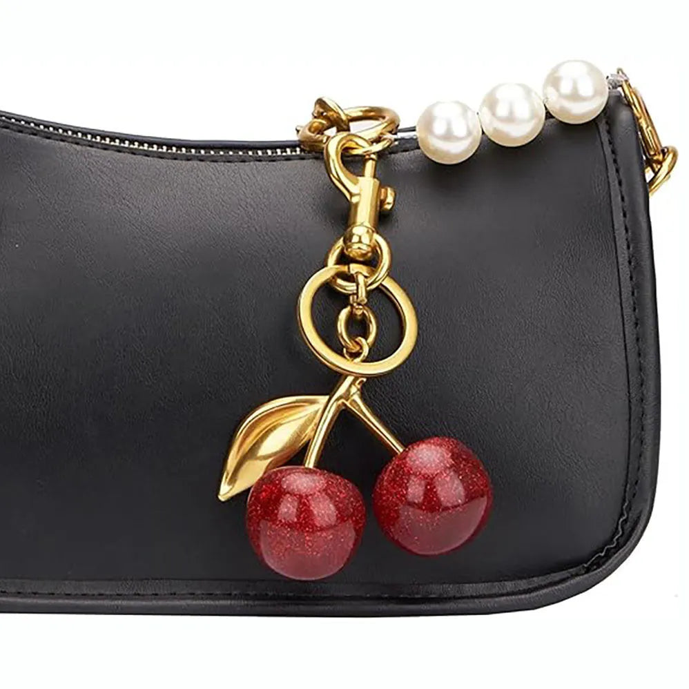 Red zinc alloy three-dimensional key ring pendant for car keys and women's bags