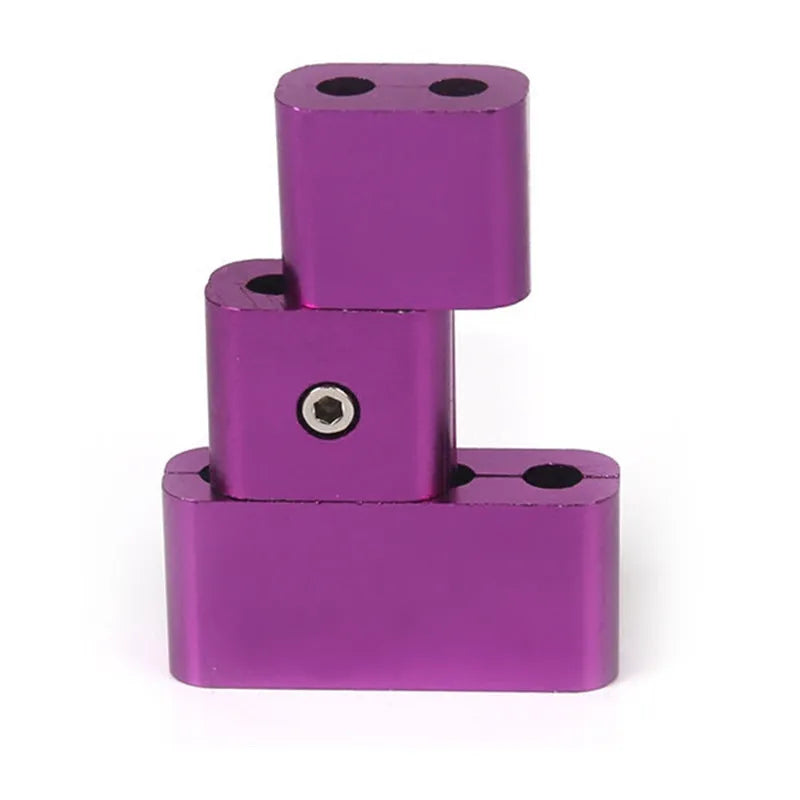 Three-piece metal car fastening clamp set in six colour options on a grey background.