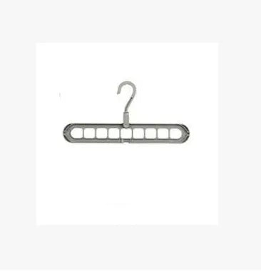 Plastic clothes hanger with rotating hook in pink colour, showing 33cm length dimension