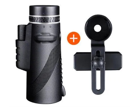 Black 40x60 cellphone telescope monocular with waterproof design and FMC coated optics