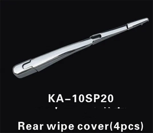Four silvery ABS plastic rear window wiper cover trims for 2010 Hyundai models.