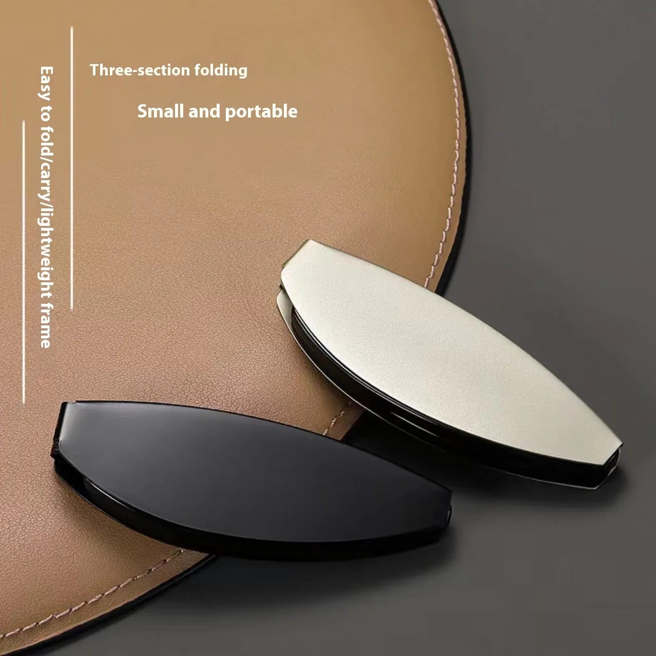 Folding pocket presbyopic glasses for men with metal frame in black or silver colour options