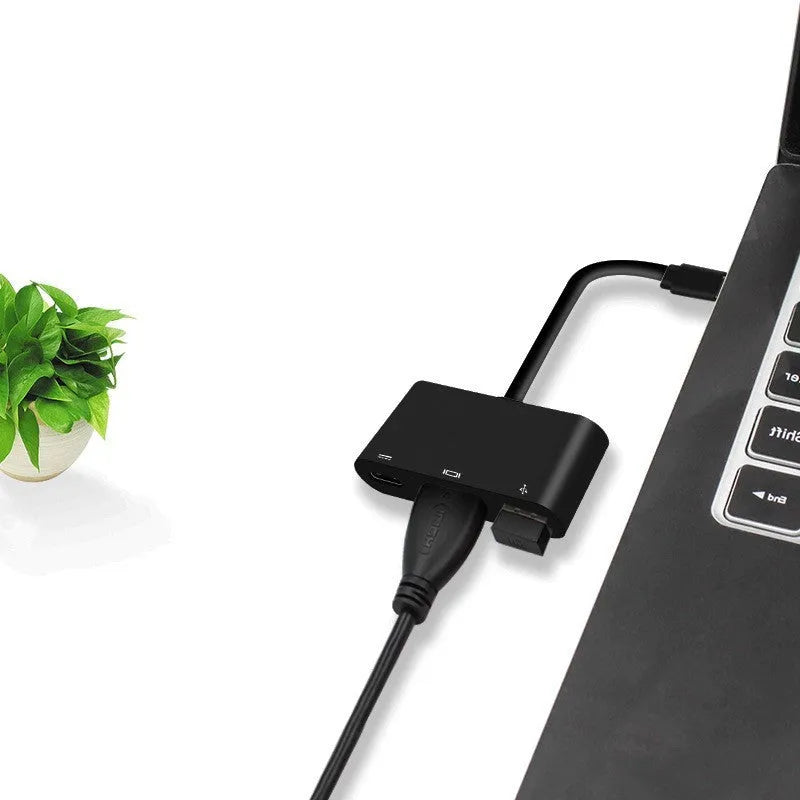 Black USB Type-C to HDMI adapter cable for Nintendo Switch with 4K 1080p support