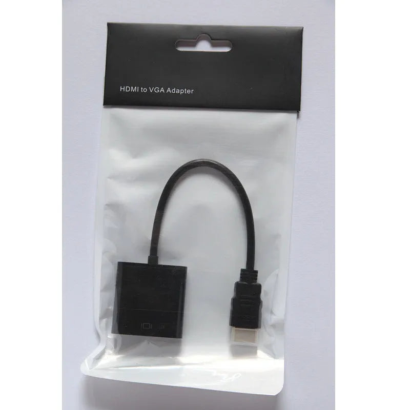 HDMI to VGA adapter cable with 0.3m length and black/white colour options