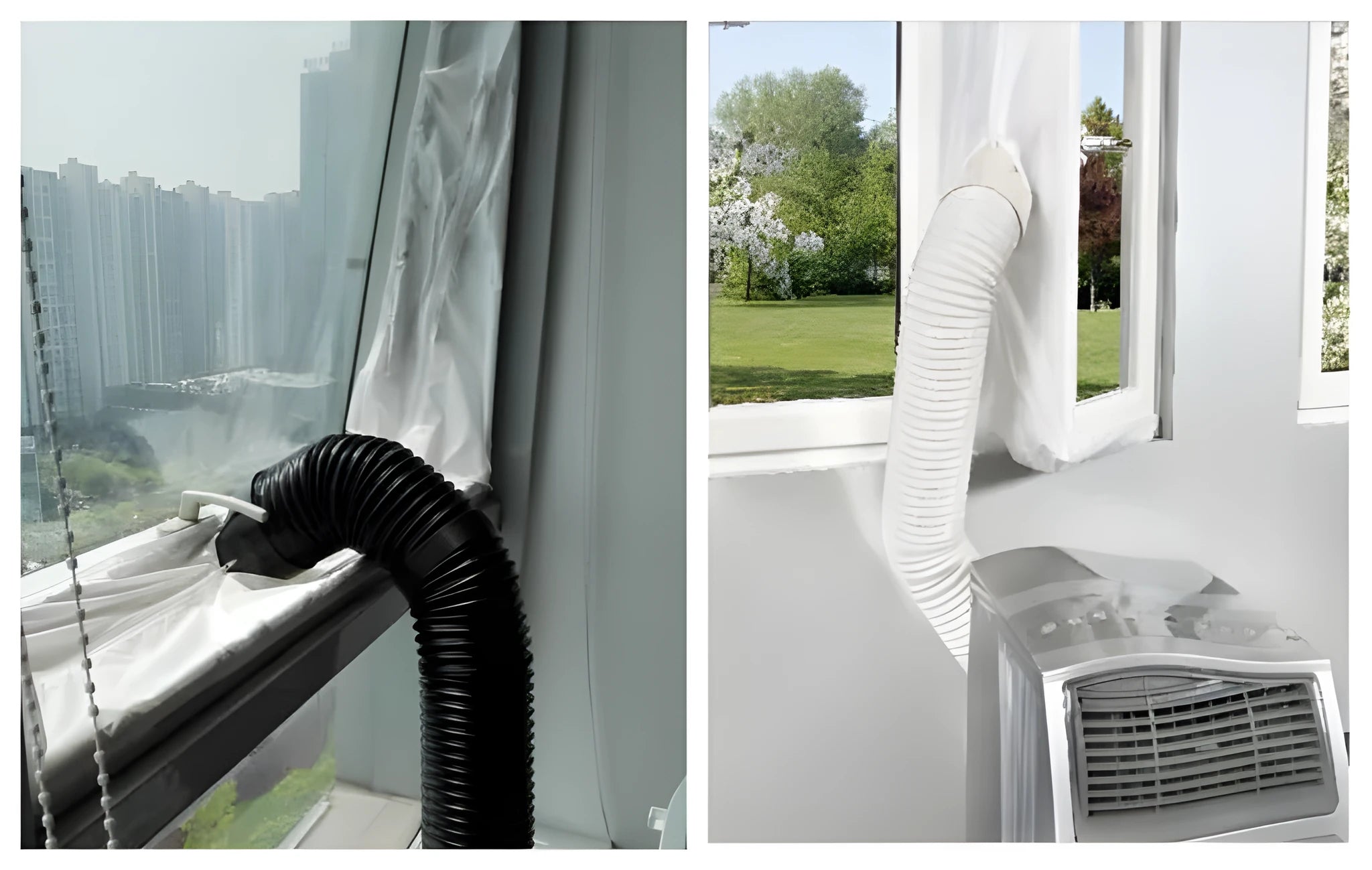 AirLock sealing plate cloth baffle for portable air conditioner window up to 400 cm perimeter silver gray colour