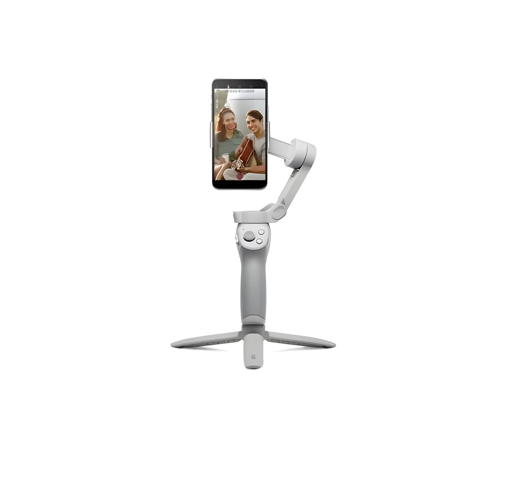 Magnetic mount smartphone PTZ gimbal stabilizer with integrated battery for videography