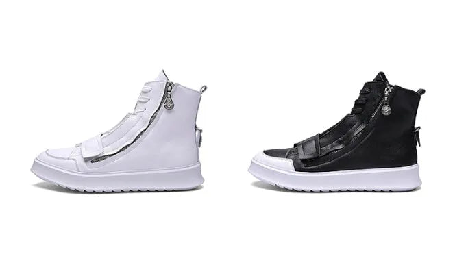Men's black high-top sneaker style winter ankle boots with a microfiber upper.