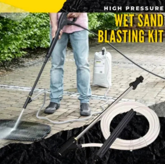 Ceramic derusting nozzle with stainless steel handle and copper connector for Karcher K series pressure washers.
