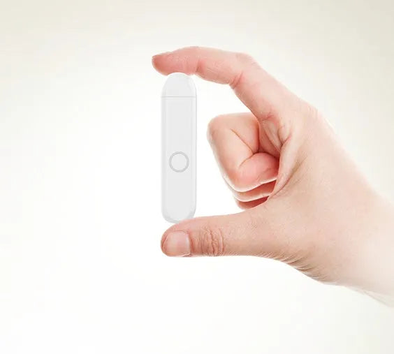 A1 Bluetooth listening button audio receiver in black, blue, orange, or white, shown with 3.5mm plug.