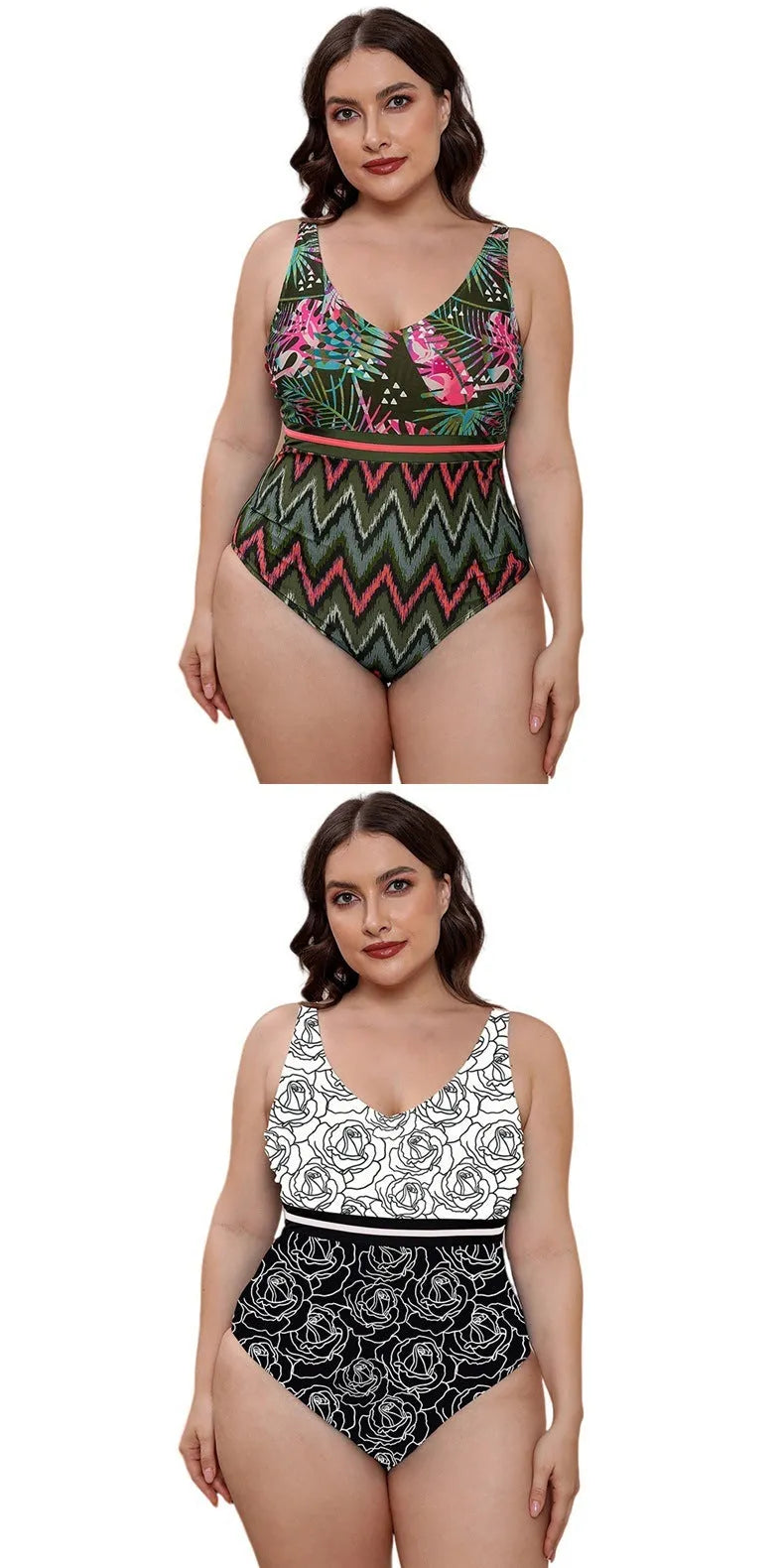 Women's printed spaghetti straps striped vest one-piece swimsuit in blue, white or green colours