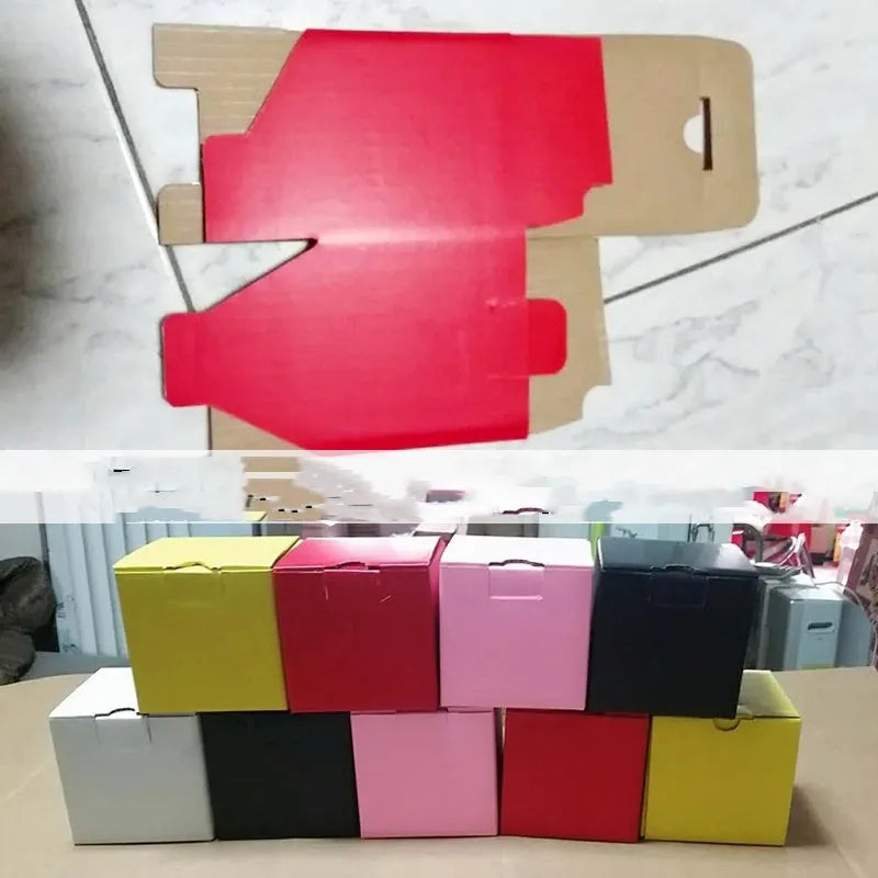 Square corrugated cardboard packaging box in black, shown in full stack carton construction.