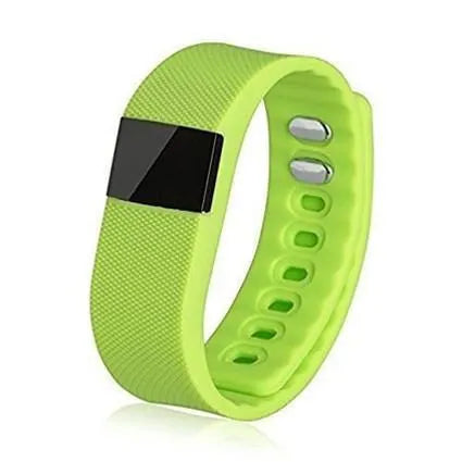Ordinary bracelet pedometer with digital display in black, blue, green, orange or yellow colours