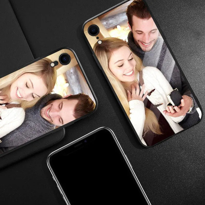 Patterned compatible iPhone case with raised bumper edge and precision cut outs for camera and ports