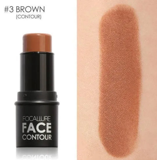 Four shade options of a cream stick face contour highlighter on a white background.