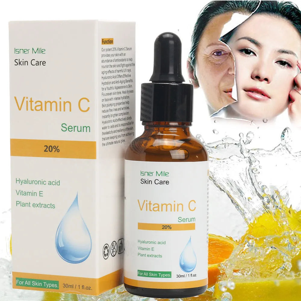 30ml Vitamin C serum bottle undiluted skincare essence for uneven skin tone