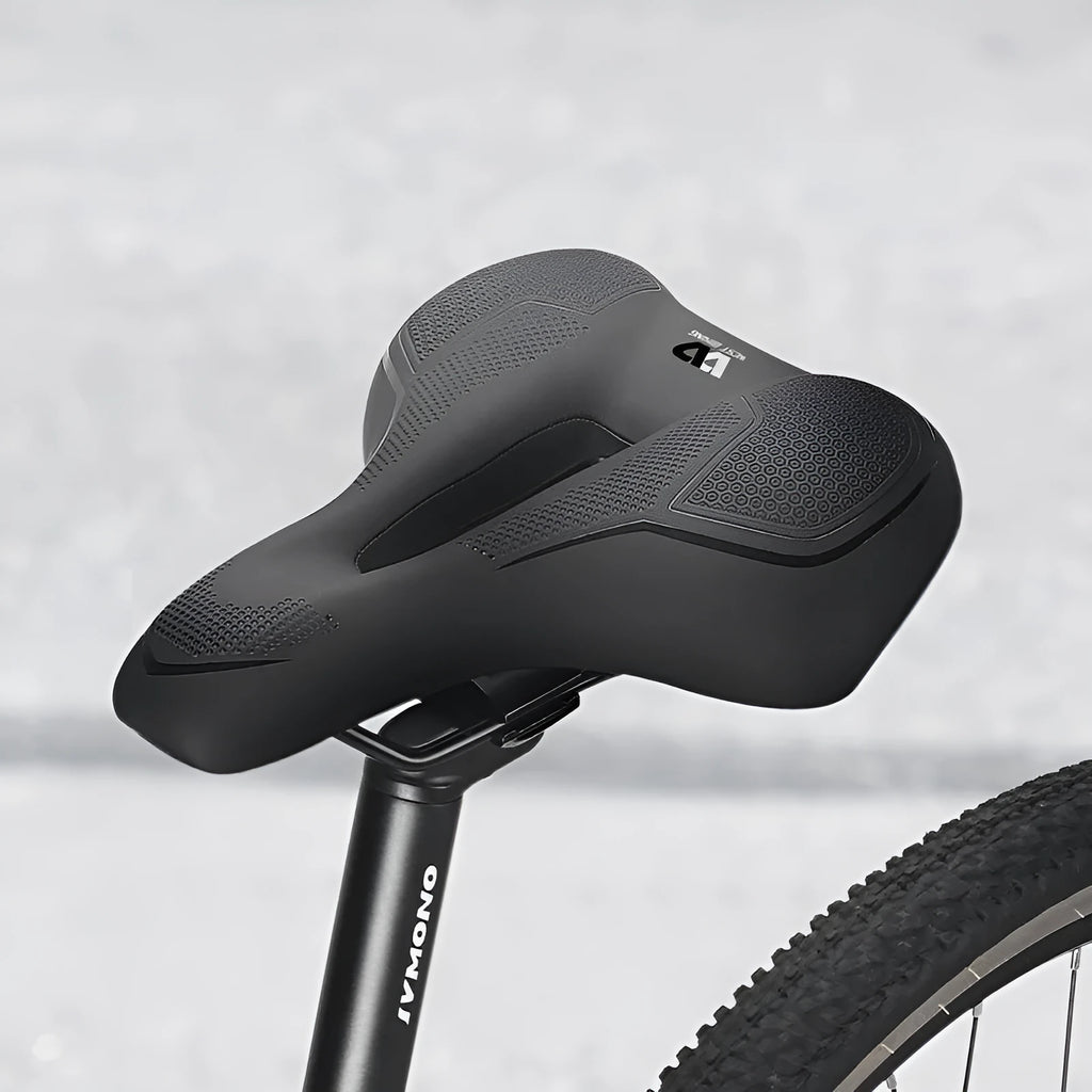 West Rider high-elastic sponge bicycle saddle in Casual Black with leather surface