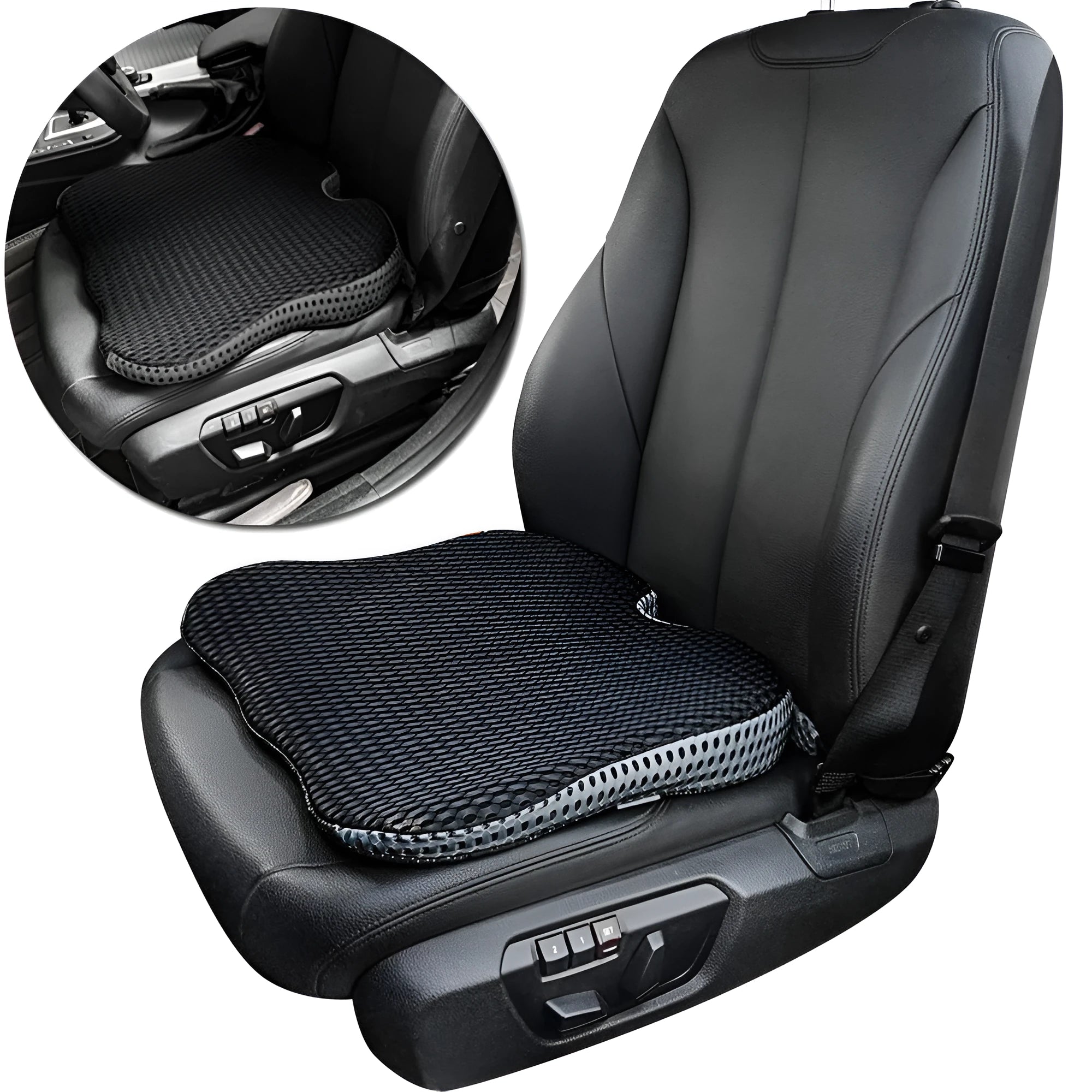 Thicken butt seat cushion with cotton cover and memory foam in grey and black colour option on a chair
