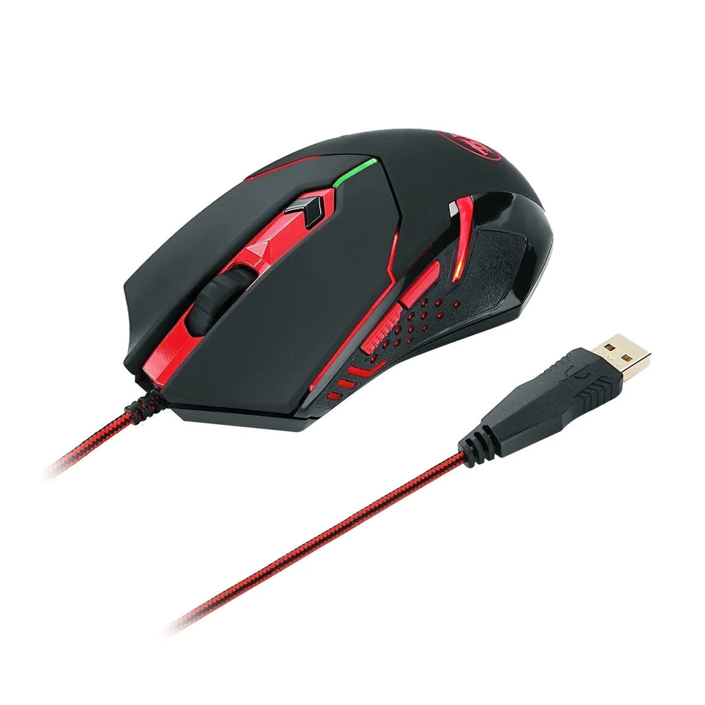 RedragonS101-1 black wired gaming keyboard and mouse set with USB cables