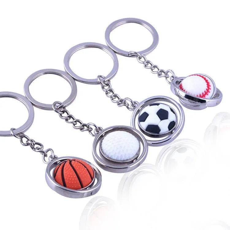 Alloy basketball keychain 94 x 34 x 4mm metal pendant on keyring