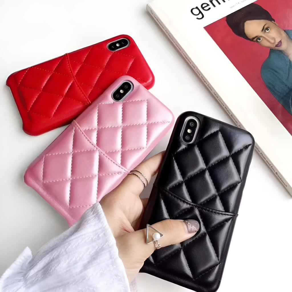 Black leather phone case for iPhone XS Max and other compatible models