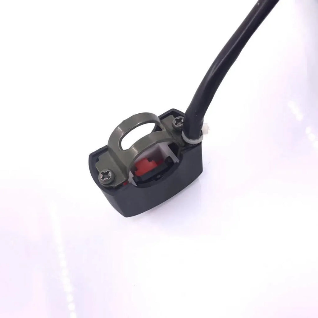 Black motorcycle handlebar switch with 22mm upper width and 50cm copper wire cord