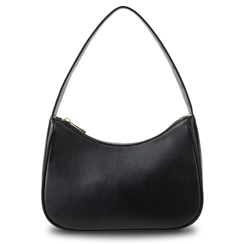 Retro style waterproof shoulder bag in PU leather with adjustable strap, shown in apricot colour
