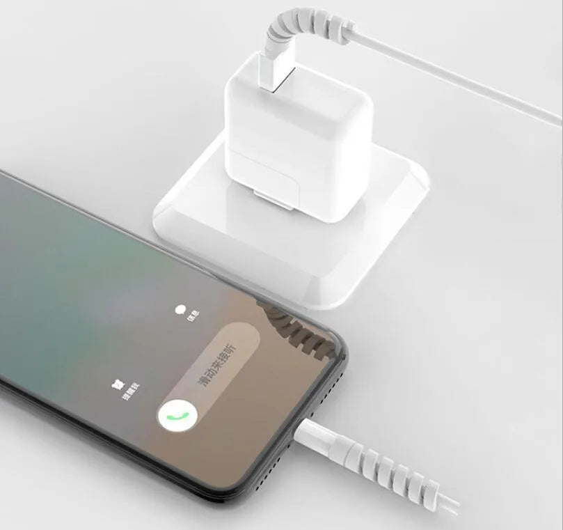 Plastic charging cable protector 3.5cm strain relief for phone charger cable in black colour