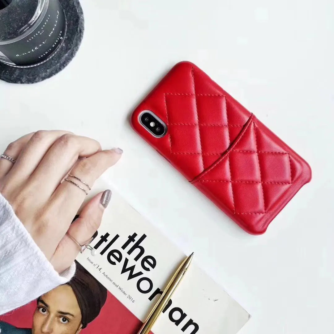 Black leather phone case for iPhone XS Max and other compatible models