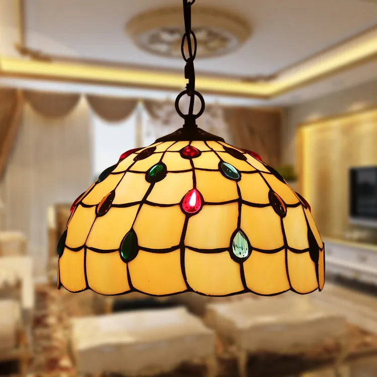 European retro Baroque style abstract chandelier made from coloured glaze, dimensions 36x36x26 cm.