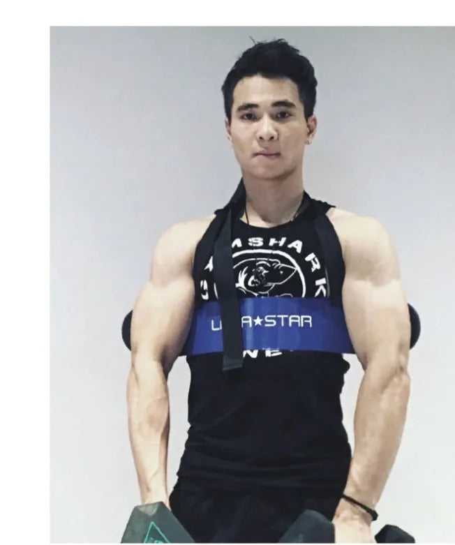 LARASTAR Arm Blaster Pro aluminium plate biceps support in black, 58cm long, with 200kg capacity
