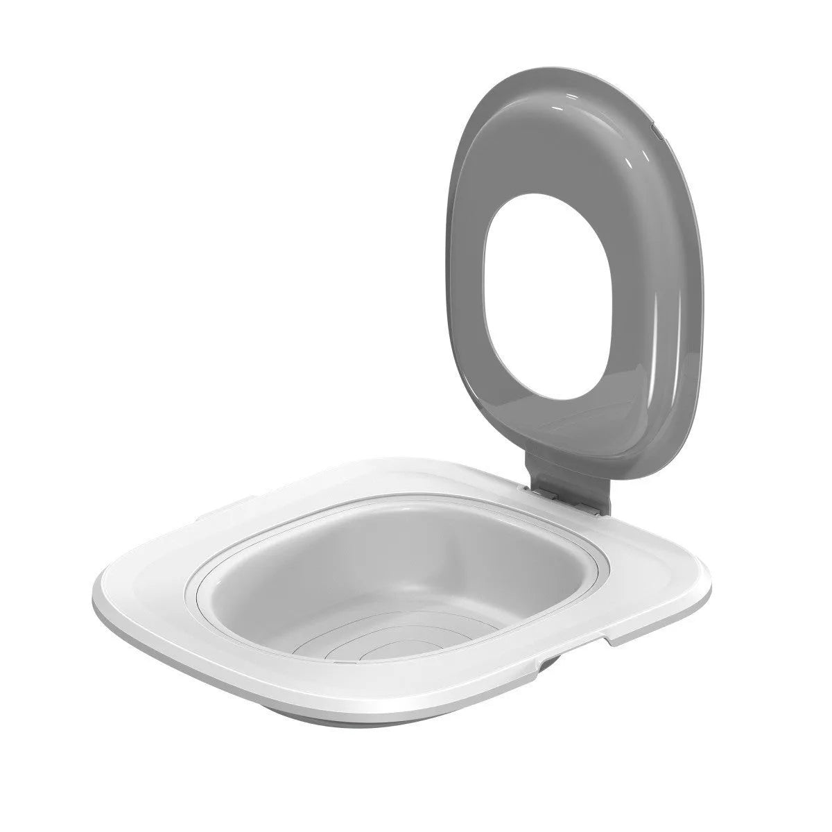 Fifth generation cat toilet trainer mat in ABS plastic, shown in grey, green, and blue colour options.