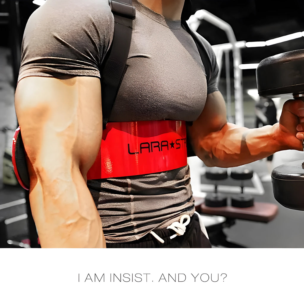 LARASTAR Arm Blaster Pro aluminium plate biceps support in black, 58cm long, with 200kg capacity