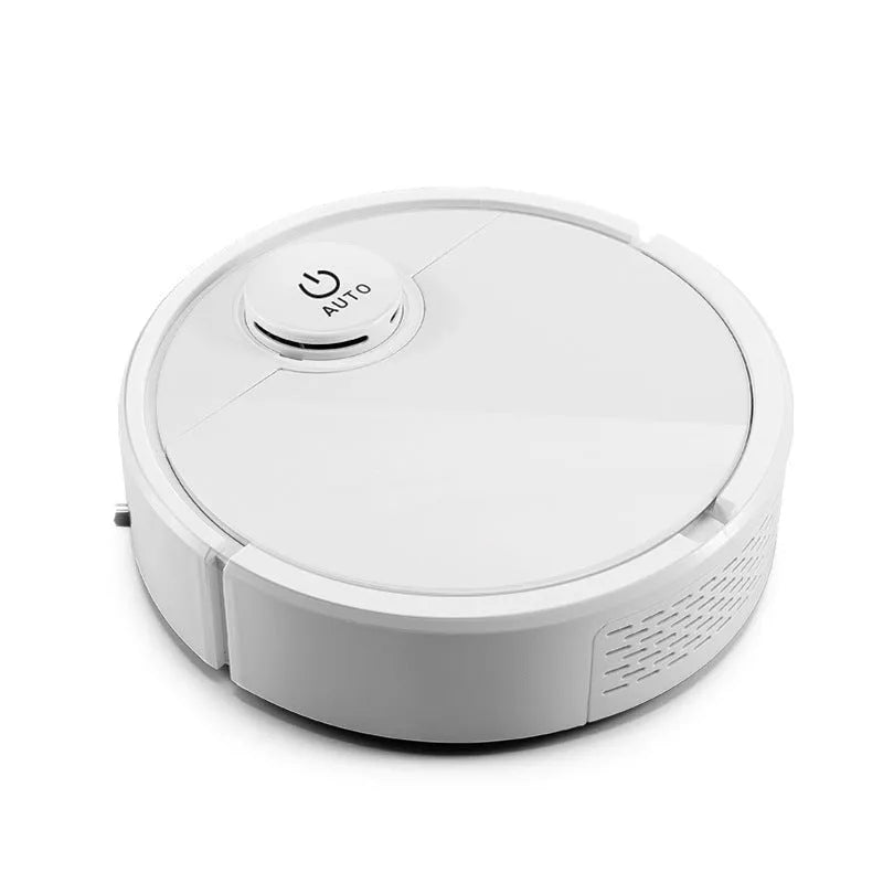 Automatic circular sweeping robot with one-touch button, 28cm diameter, on a hard floor.