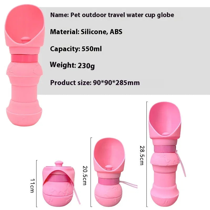 Collapsed and unfolded views of a silicone pet folding water travel bowl in mint green.