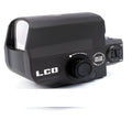 Black LCO tactical red dot sight with integrated 20mm rail mount for rifle scope.