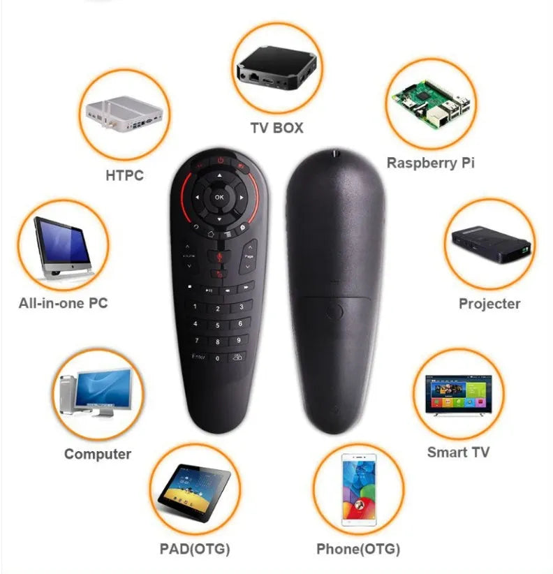 G30 black wireless keyboard remote control with nano receiver for smart TV and media PC.