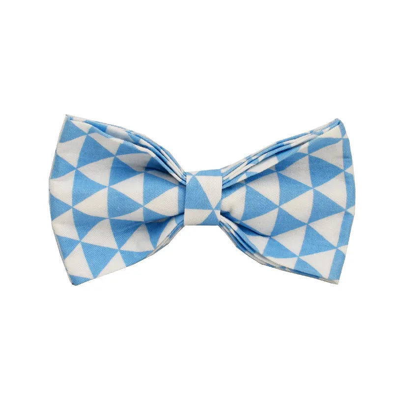 Blue cloth dog collar and leash four-piece set with vest and bow accessory