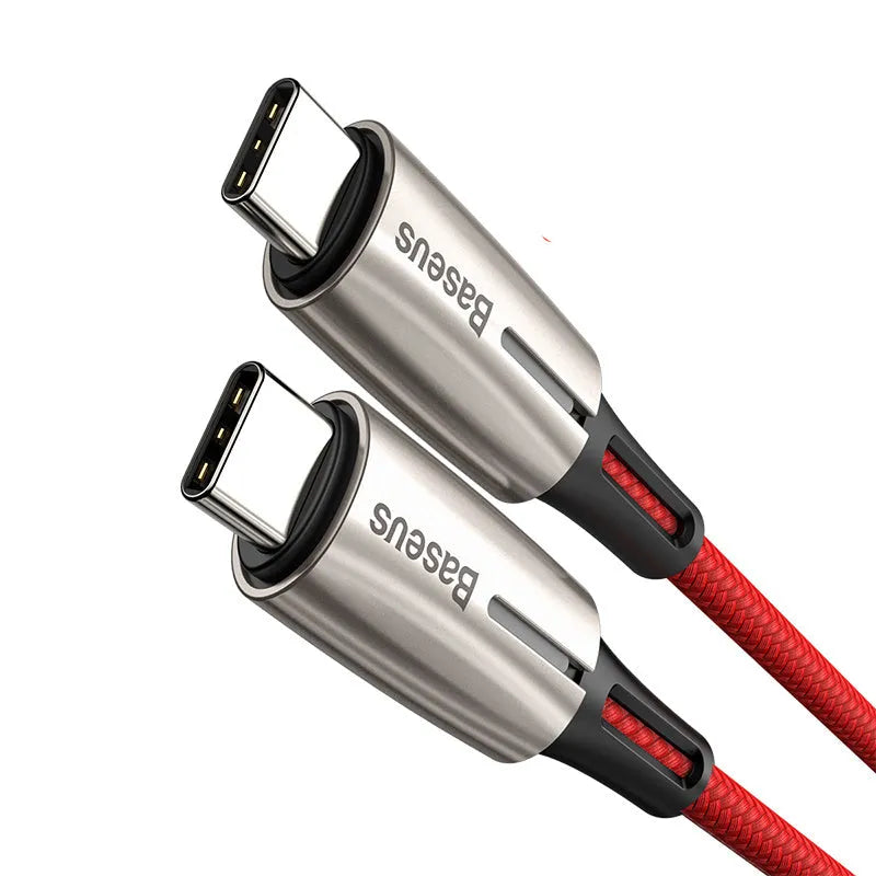 Purple and red dual Type-C data cable 1m supporting PD60W fast charge for computer hardware